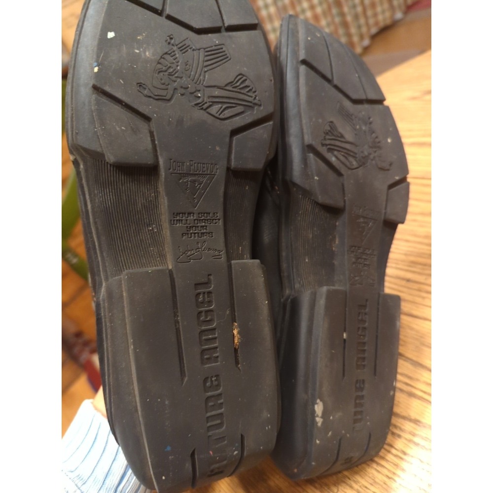 Vintage John Fluevog Men's Black Square Toe Leather Shoe Size 11 **NEEDS LACES*" - Picture 9 of 9